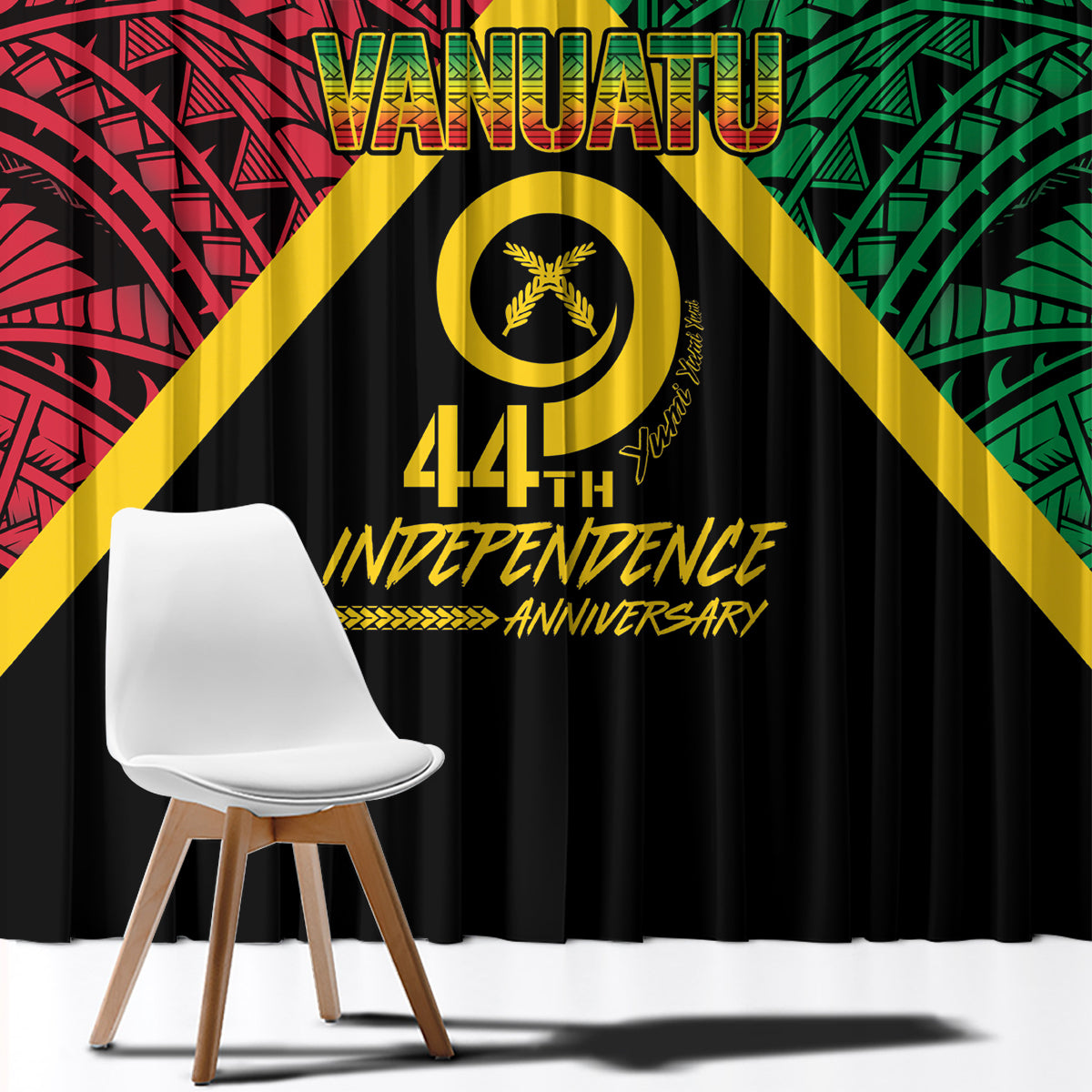 Vanuatu 44th Independence Anniversary Window Curtain