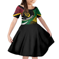 Vanuatu Independence Day Yumi 44 Family Matching Long Sleeve Bodycon Dress and Hawaiian Shirt LT7 Daughter's Dress Colorful - Polynesian Pride