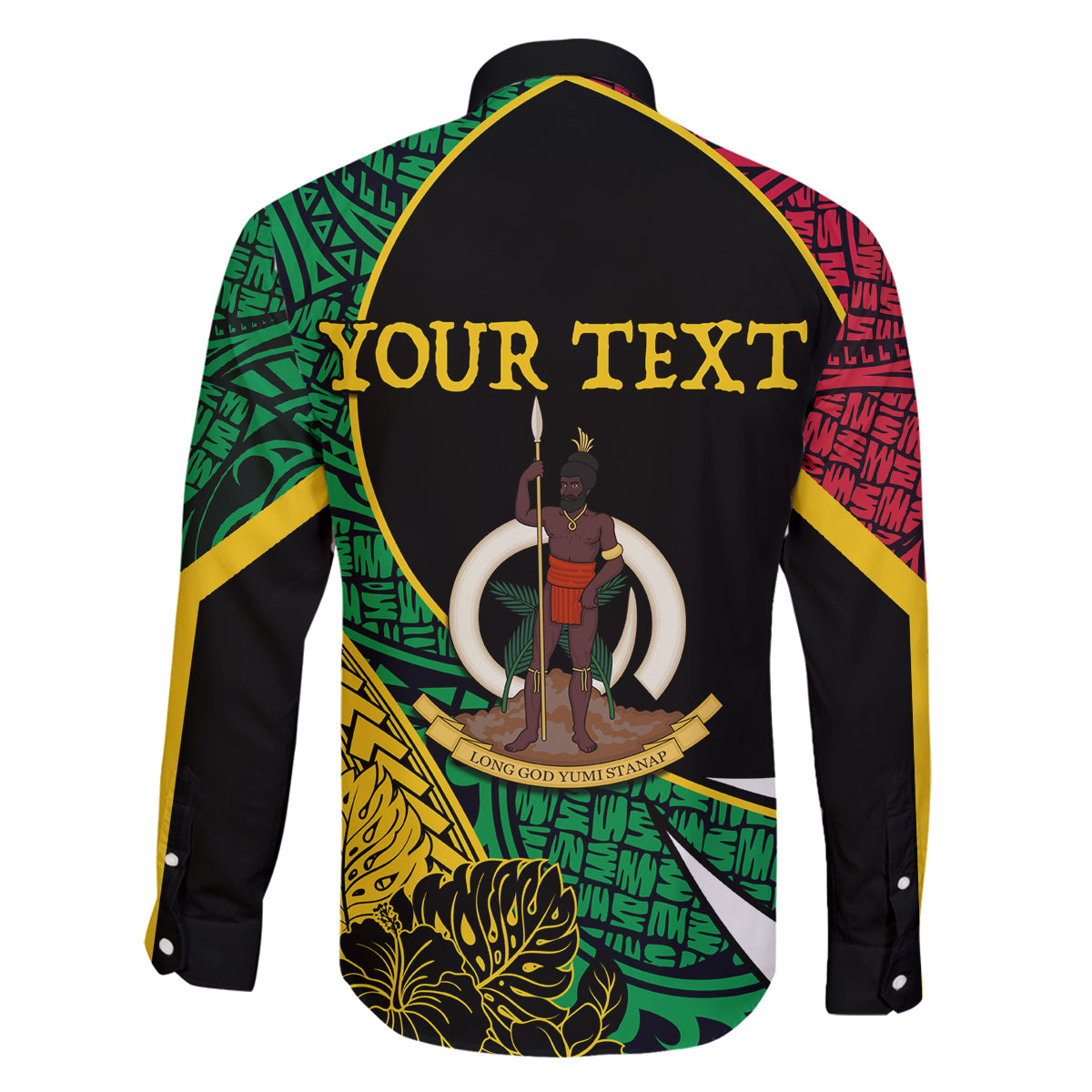 Vanuatu Independence Day Yumi 44 Family Matching Off The Shoulder Long Sleeve Dress and Hawaiian Shirt