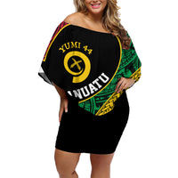 Vanuatu Independence Day Yumi 44 Family Matching Off Shoulder Short Dress and Hawaiian Shirt