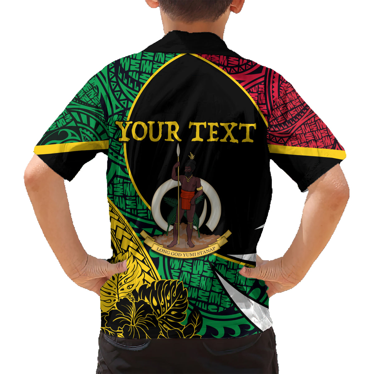 Vanuatu Independence Day Yumi 44 Family Matching Short Sleeve Bodycon Dress and Hawaiian Shirt LT7 - Polynesian Pride