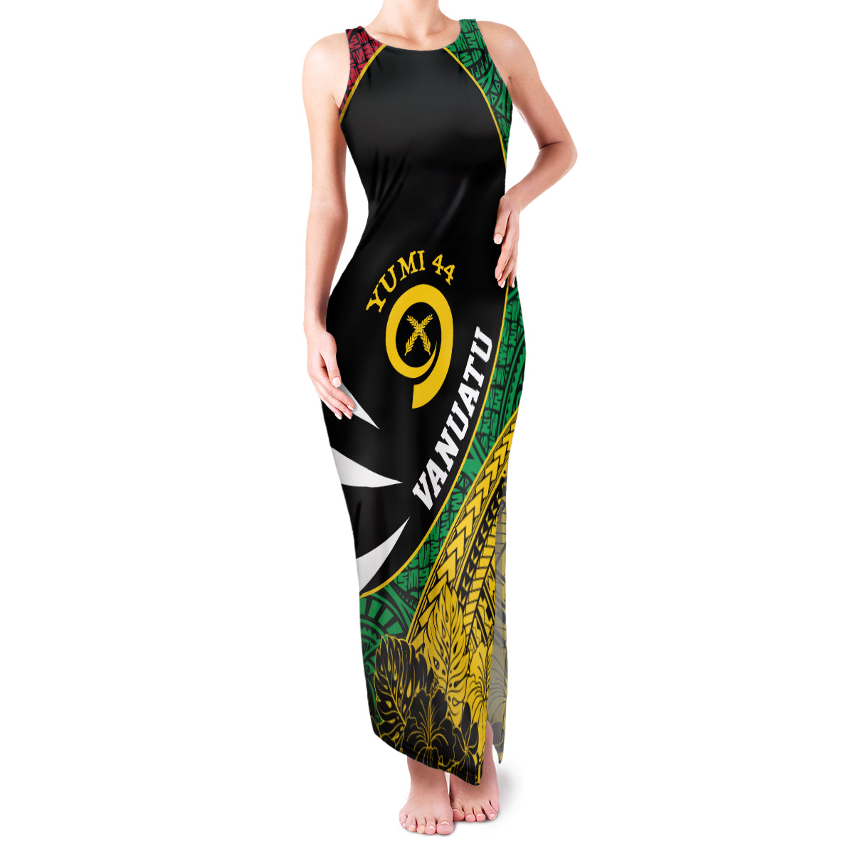 Vanuatu Independence Day Yumi 44 Family Matching Tank Maxi Dress and Hawaiian Shirt