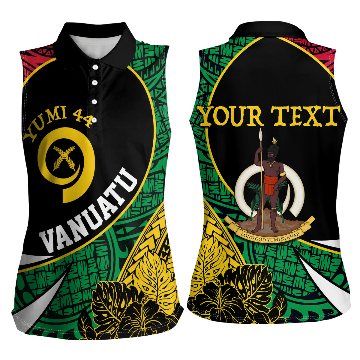 Vanuatu Independence Day Yumi 44 Women Sleeveless Polo Shirt