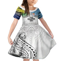 Malampa Fiji Day Family Matching Mermaid Dress and Hawaiian Shirt Gradient Style