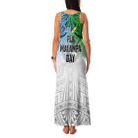 Malampa Fiji Day Family Matching Tank Maxi Dress and Hawaiian Shirt Gradient Style