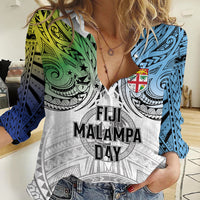 Malampa Fiji Day Women Casual Shirt Gradient Style
