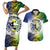 Malampa Day Couples Matching Short Sleeve Bodycon Dress and Hawaiian Shirt Emblem Gradient Style