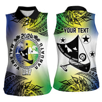 Malampa Day Women Sleeveless Polo Shirt Emblem Gradient Style