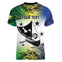 Malampa Day Women V-Neck T-Shirt Emblem Gradient Style