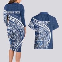 Tonga Queen Salote College Personalized Couples Matching Long Sleeve Bodycon Dress and Hawaiian Shirt Ngatu Tokelaufeletoa Motifs