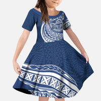 Tonga Queen Salote College Personalized Kid Short Sleeve Dress Ngatu Tokelaufeletoa Motifs