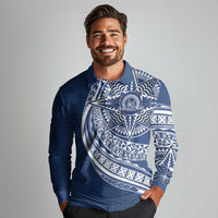 Tonga Queen Salote College Personalized Long Sleeve Polo Shirt Ngatu Tokelaufeletoa Motifs