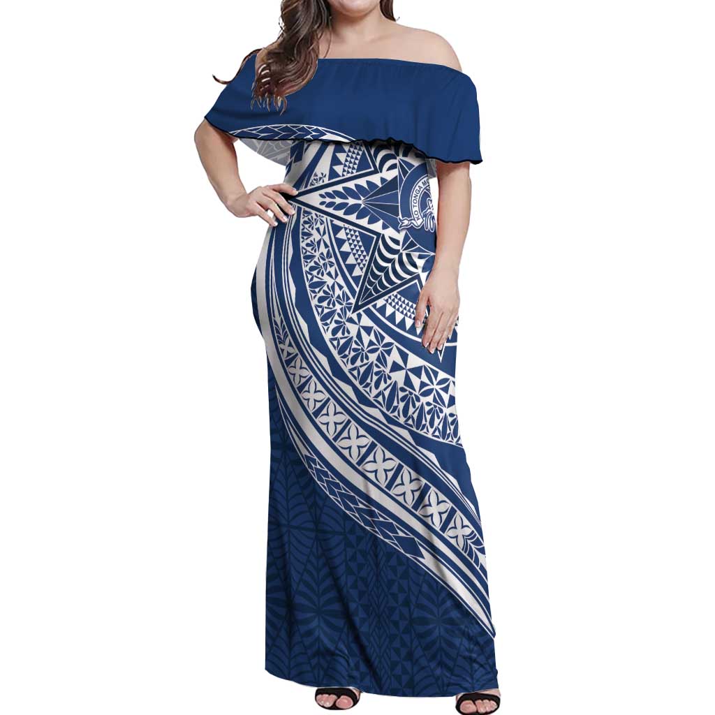 Tonga Queen Salote College Personalized Off Shoulder Maxi Dress Ngatu Tokelaufeletoa Motifs
