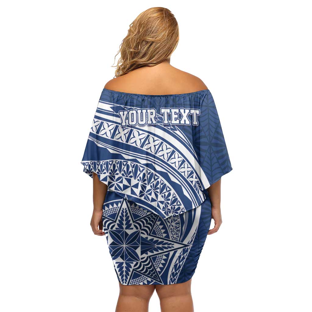 Tonga Queen Salote College Personalized Off Shoulder Short Dress Ngatu Tokelaufeletoa Motifs