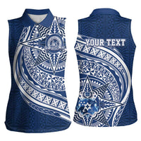 Tonga Queen Salote College Personalized Women Sleeveless Polo Shirt Ngatu Tokelaufeletoa Motifs