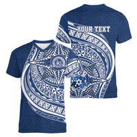 Tonga Queen Salote College Personalized Women V-Neck T-Shirt Ngatu Tokelaufeletoa Motifs