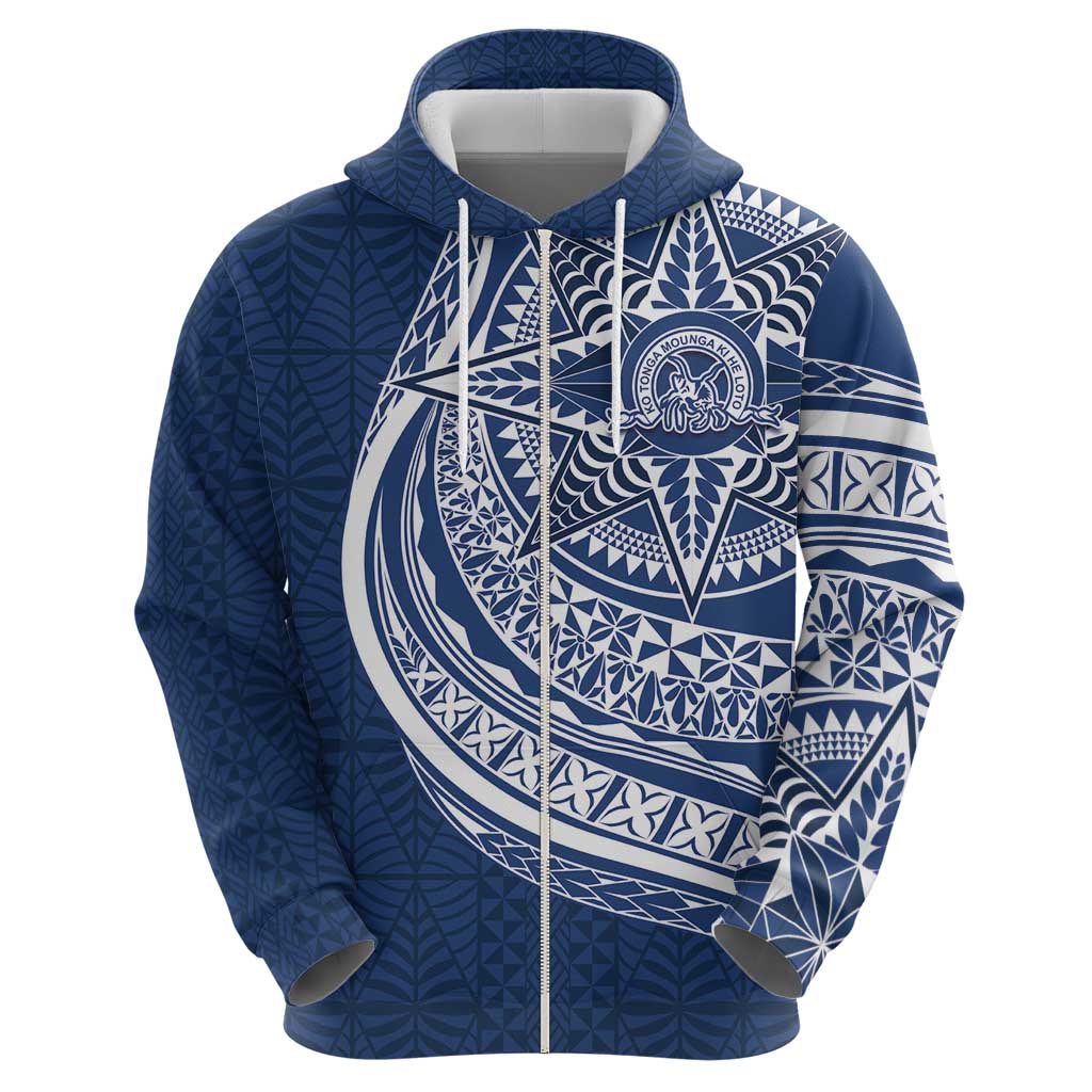 Tonga Queen Salote College Personalized Zip Hoodie Ngatu Tokelaufeletoa Motifs