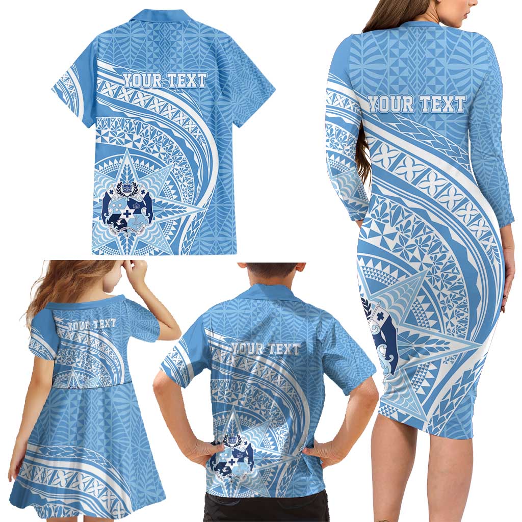 Tonga Apifo'ou Kolisi Personalized Family Matching Long Sleeve Bodycon Dress and Hawaiian Shirt Ngatu Tokelaufeletoa Motifs