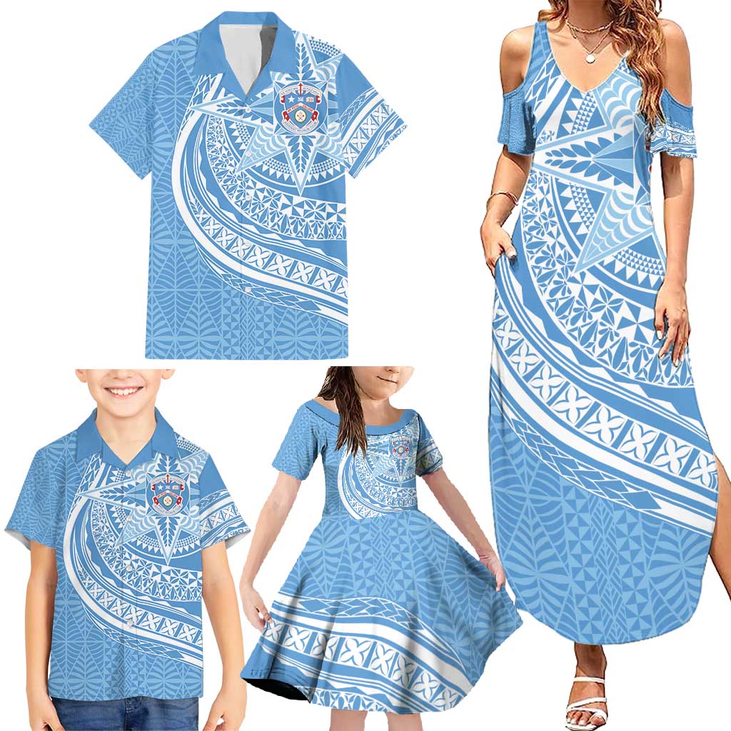 Tonga Apifo'ou Kolisi Personalized Family Matching Summer Maxi Dress and Hawaiian Shirt Ngatu Tokelaufeletoa Motifs