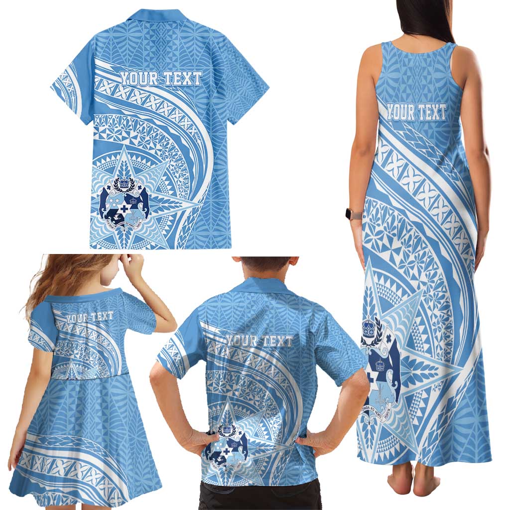 Tonga Apifo'ou Kolisi Personalized Family Matching Tank Maxi Dress and Hawaiian Shirt Ngatu Tokelaufeletoa Motifs