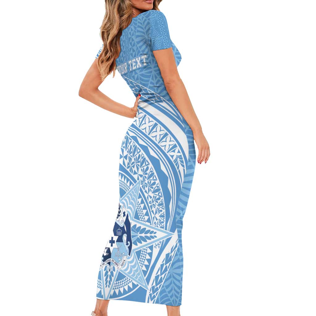Tonga Apifo'ou Kolisi Personalized Short Sleeve Bodycon Dress Ngatu Tokelaufeletoa Motifs