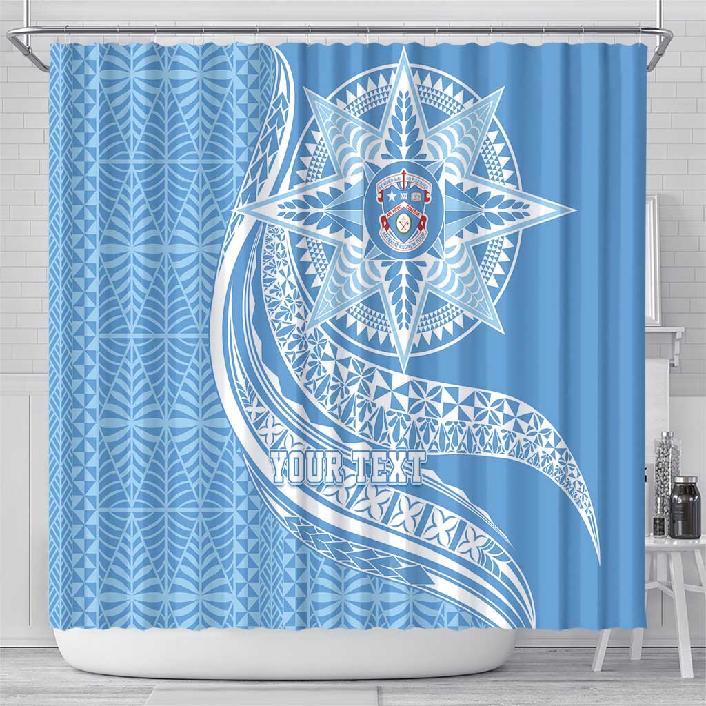 Tonga Apifo'ou Kolisi Personalized Shower Curtain Ngatu Tokelaufeletoa Motifs