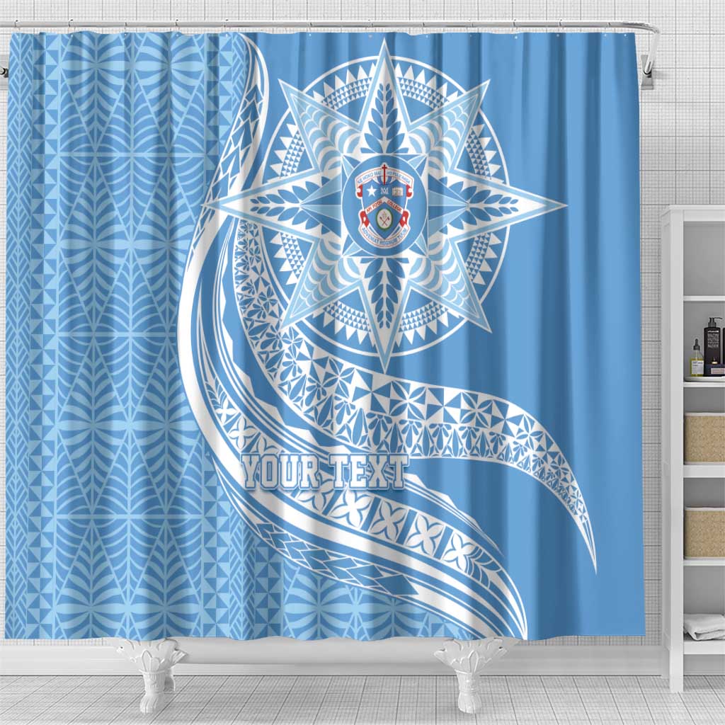 Tonga Apifo'ou Kolisi Personalized Shower Curtain Ngatu Tokelaufeletoa Motifs