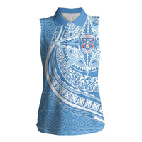 Tonga Apifo'ou Kolisi Personalized Women Sleeveless Polo Shirt Ngatu Tokelaufeletoa Motifs