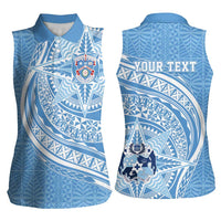 Tonga Apifo'ou Kolisi Personalized Women Sleeveless Polo Shirt Ngatu Tokelaufeletoa Motifs