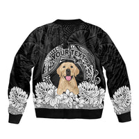 Personalised Dog Bomber Jacket Golden Retriever With Polynesian Tapa Arch LT7 - Polynesian Pride