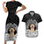 Personalised Dog Couples Matching Short Sleeve Bodycon Dress and Hawaiian Shirt Golden Retriever With Polynesian Tapa Arch LT7 Black - Polynesian Pride