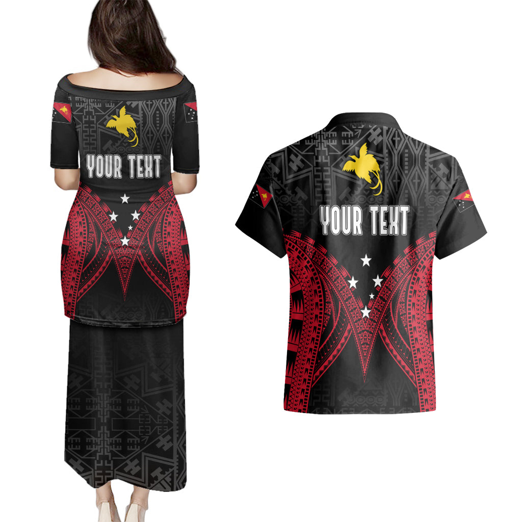 Personalised PNG Couples Matching Puletasi Dress and Hawaiian Shirt Papua Motuan Mirror Style LT7 - Polynesian Pride