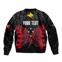 Personalised PNG Sleeve Zip Bomber Jacket Papua Motuan Mirror Style LT7 - Polynesian Pride