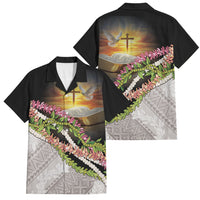 Hawaii Mokihana Mix Pikake Leis Mahalo 'Olelo Family Matching Puletasi and Hawaiian Shirt Black