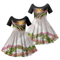 Hawaii Mokihana Mix Pikake Leis Mahalo 'Olelo Family Matching Puletasi and Hawaiian Shirt Black