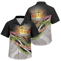 Hawaii Mokihana Mix Pikake Leis Mahalo 'Olelo Family Matching Puletasi and Hawaiian Shirt Black