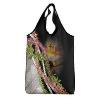 Hawaii Mokihana Mix Pikake Leis Mahalo 'Olelo Grocery Bag Black