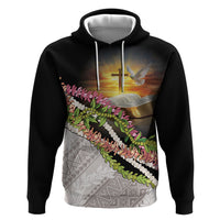 Hawaii Mokihana Mix Pikake Leis Mahalo 'Olelo Hoodie Black