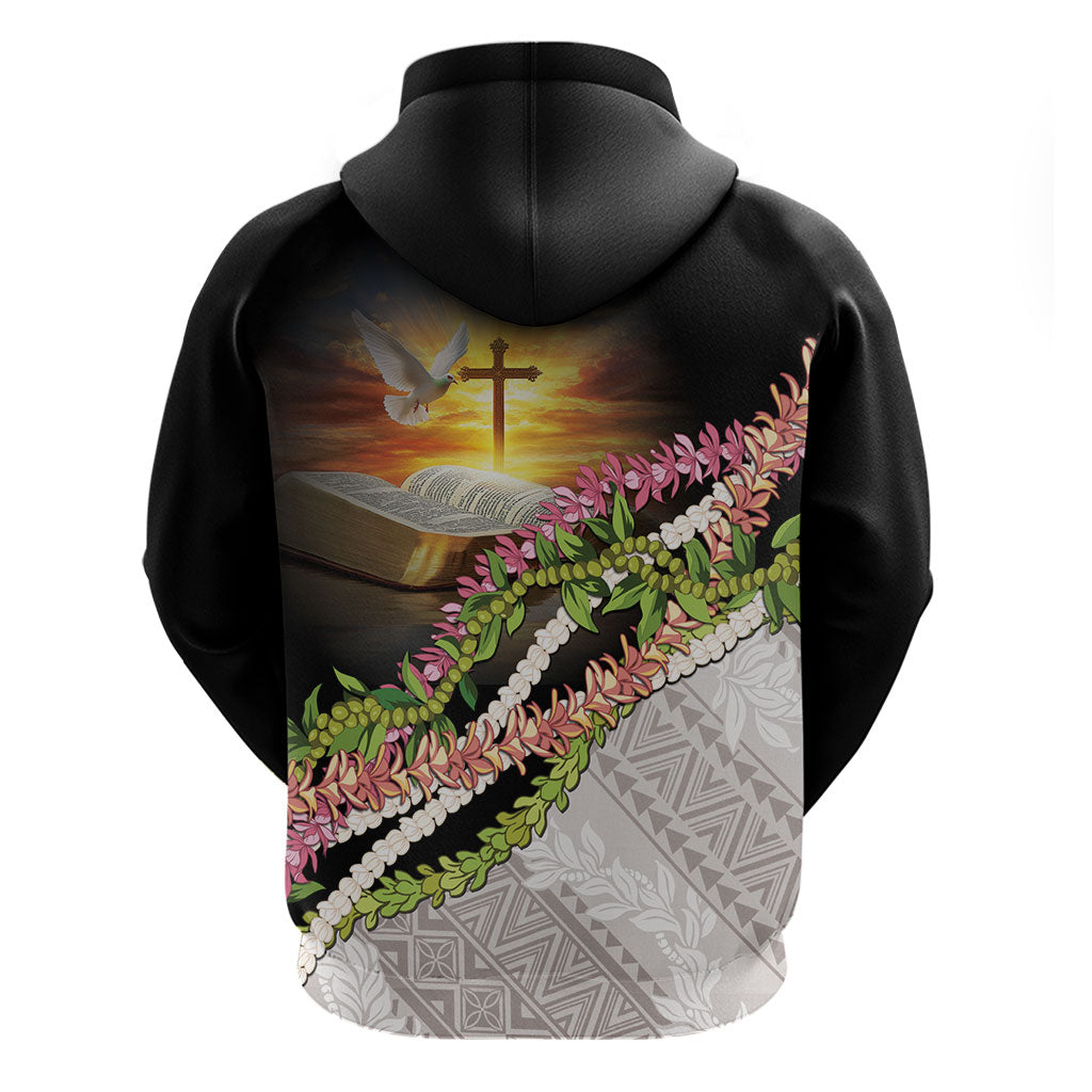 Hawaii Mokihana Mix Pikake Leis Mahalo 'Olelo Hoodie Black