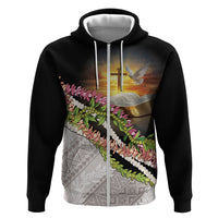 Hawaii Mokihana Mix Pikake Leis Mahalo 'Olelo Hoodie Black