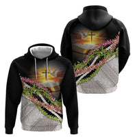 Hawaii Mokihana Mix Pikake Leis Mahalo 'Olelo Hoodie Black