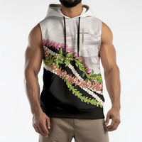 Hawaii Mokihana Mix Pikake Leis Mahalo 'Olelo Sleeveless Hoodie White Tapa LT7 - Polynesian Pride