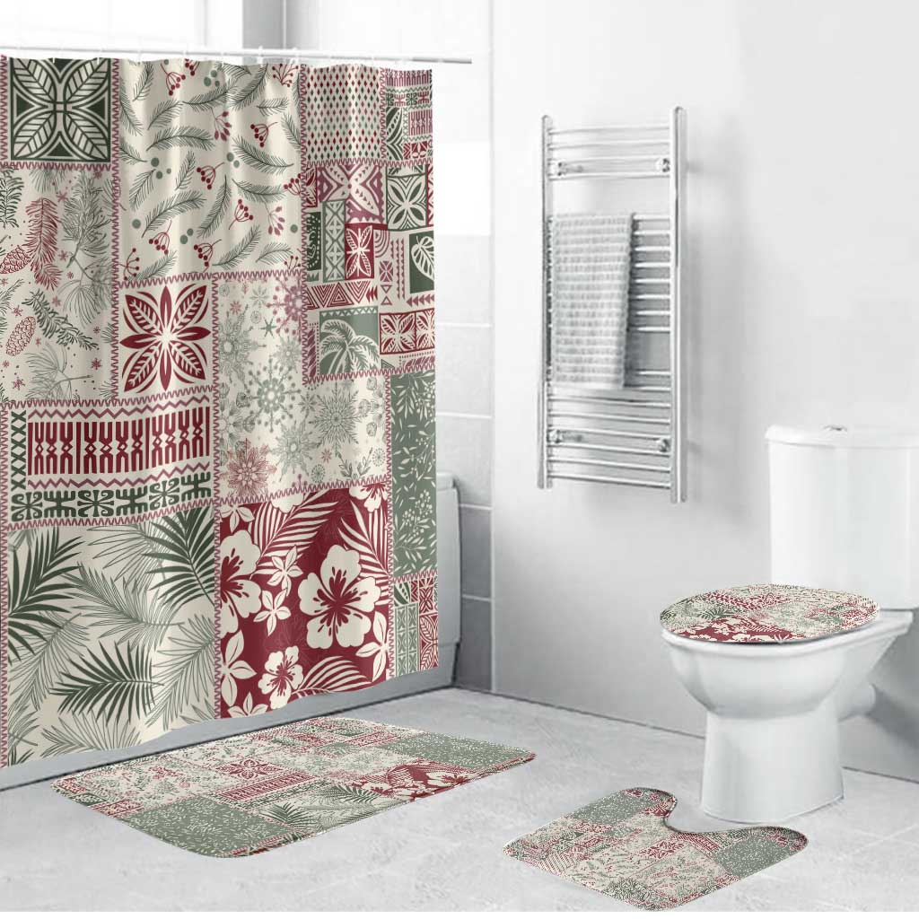 Aloha Hawaii Pastel Christmas Patchwork Bathroom Set Classic Style - Polynesian Pride