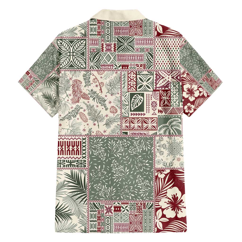 Aloha Hawaii Pastel Christmas Patchwork Family Matching Long Sleeve Bodycon Dress and Hawaiian Shirt Classic Style - Polynesian Pride