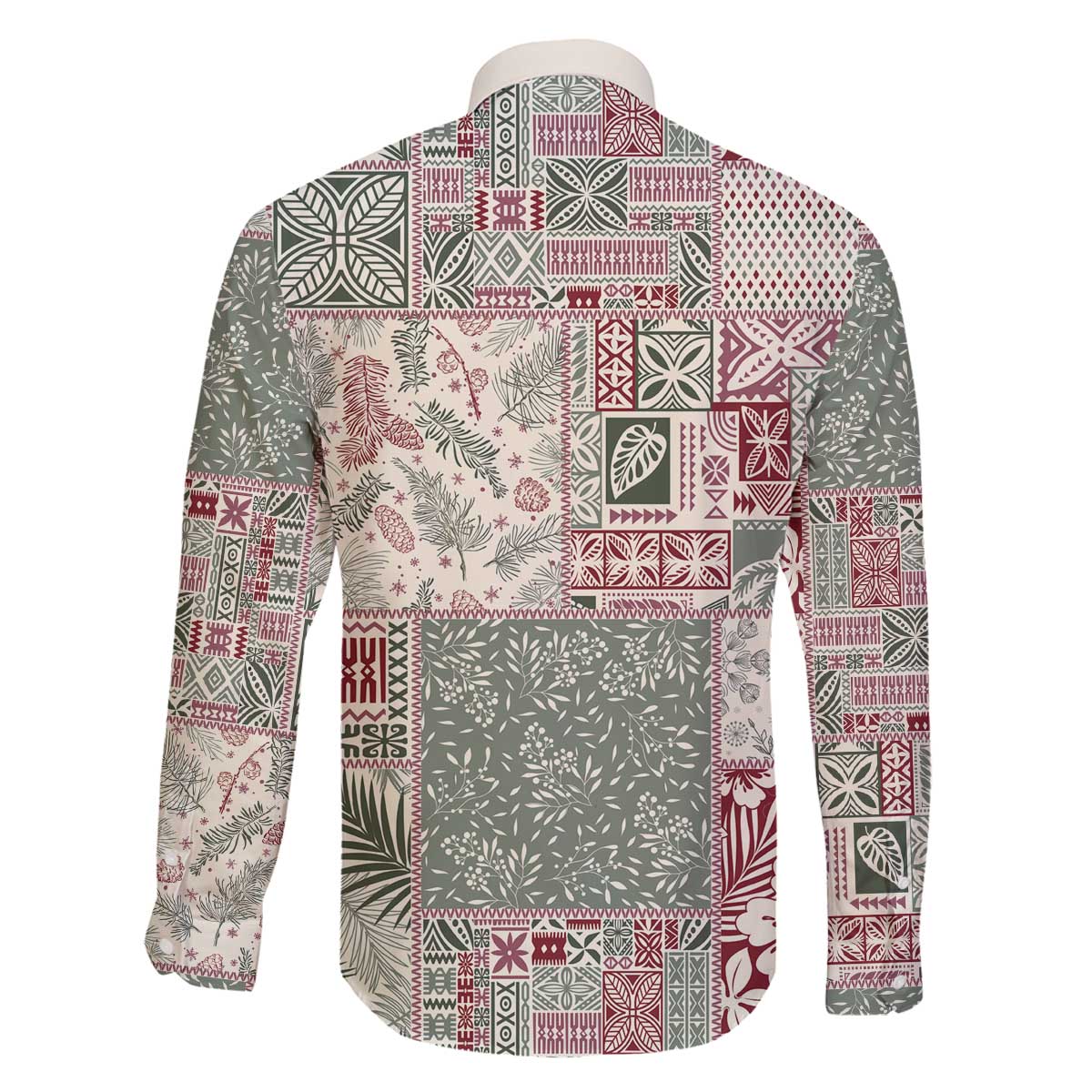 Aloha Hawaii Pastel Christmas Patchwork Family Matching Off The Shoulder Long Sleeve Dress and Hawaiian Shirt Classic Style - Polynesian Pride