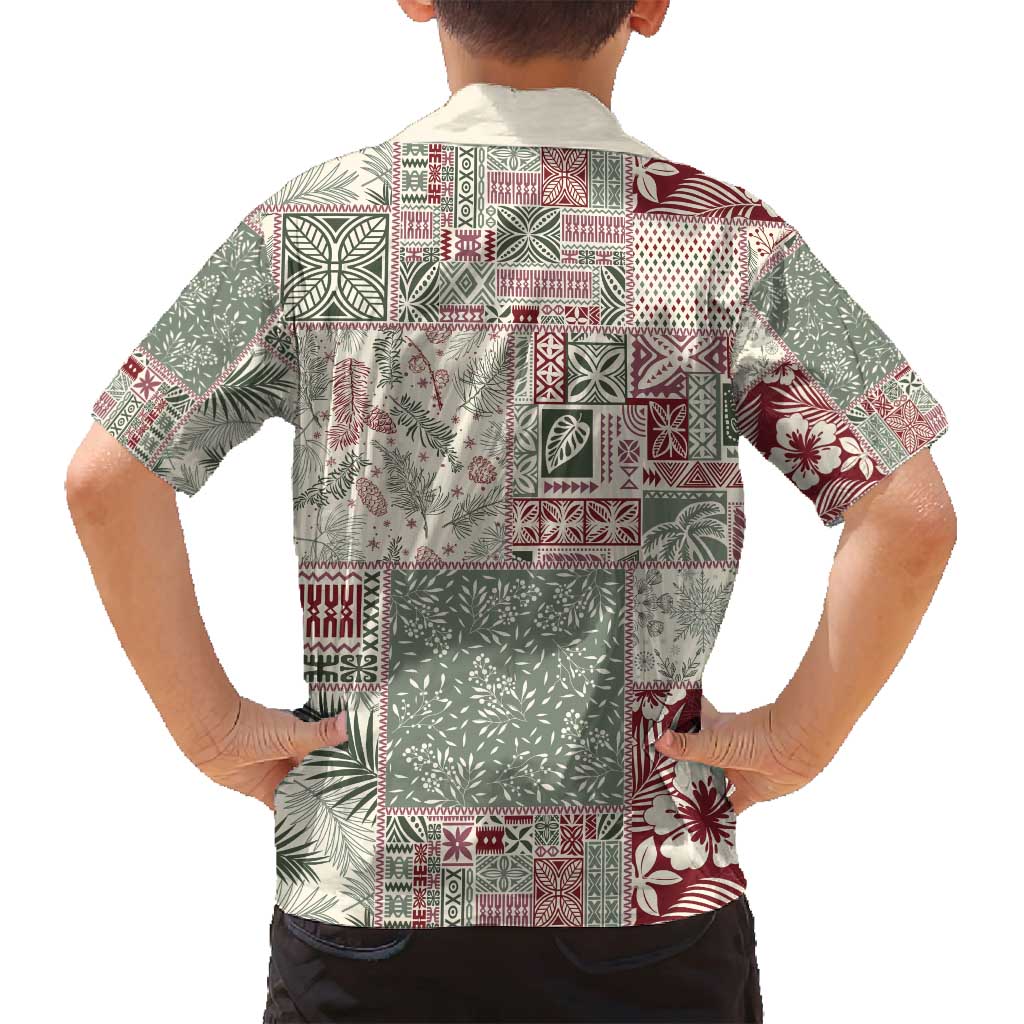 Aloha Hawaii Pastel Christmas Patchwork Family Matching Puletasi and Hawaiian Shirt Classic Style - Polynesian Pride