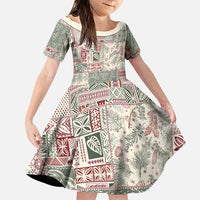 Aloha Hawaii Pastel Christmas Patchwork Family Matching Puletasi and Hawaiian Shirt Classic Style - Polynesian Pride