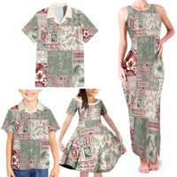 Aloha Hawaii Pastel Christmas Patchwork Family Matching Tank Maxi Dress and Hawaiian Shirt Classic Style - Polynesian Pride