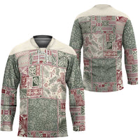 Aloha Hawaii Pastel Christmas Patchwork Hockey Jersey Classic Style - Polynesian Pride