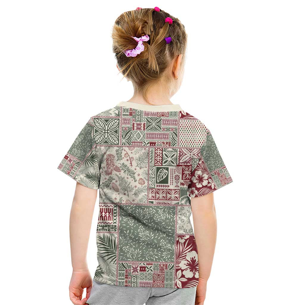 Aloha Hawaii Pastel Christmas Patchwork Kid T Shirt Classic Style - Polynesian Pride